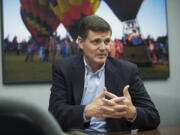 Washington State Auditor Troy Kelley speaks at The Columbian on Friday about a Columbia River Crossing audit mandated by the Washington Legislature.