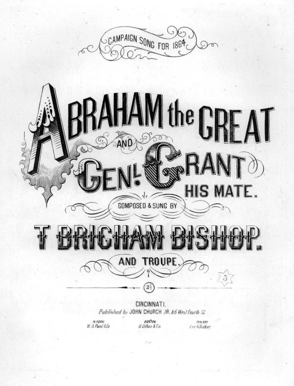 1864 campaign song &quot;Abraham the Great and Genl.