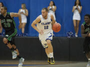 At 25 years old, Clark College's Sean Price, center, has returned to basketball after enduring injuries that kept him out of the game for nearly seven years.