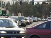 As motorists bailed off the interstates to find a back way to Portland, traffic snarled Sixth Street in downtown Vancouver.