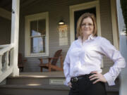 Tiffany Couch, owner of the forensic accounting firm Acuity Group, outside the company's office on Officers Row.