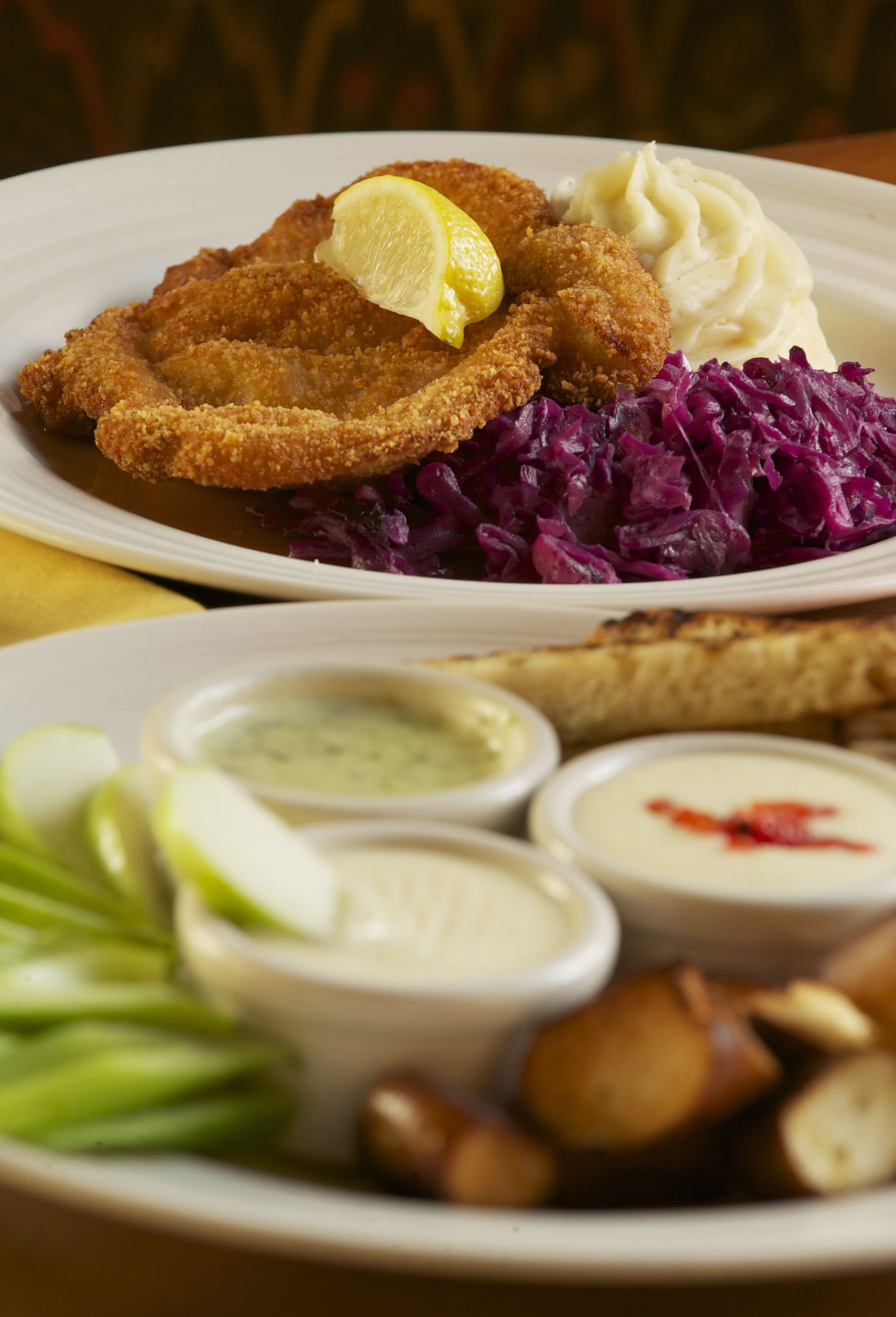 Chicken schnitzel and the fondue sampler are favorites at Gustav's Restaurant in Vancouver.