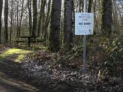 What's up with this sign, which seems to suggest this picnic table was protected eagle habitat for a few weeks in the summer of 2007?