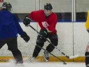 Fort Vancouver Vipers Cody Dettman works out with the team at Mountain View Ice Arena.