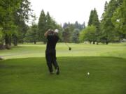 Teeing off at Club Green Meadows Golf Course.