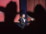 Republican presidential candidate Sen. Ted Cruz, R-Texas, speaks Saturday, Dec. 5, 2015, during the Rising Tide Summit at the US Cellular Center in Cedar Rapids, Iowa.