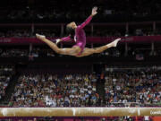 U.S. gymnast Gabrielle Douglas performs on the balance beam during the artistic gymnastics women's individual all-around competition at the 2012 Summer Olympics on Thursday in London.