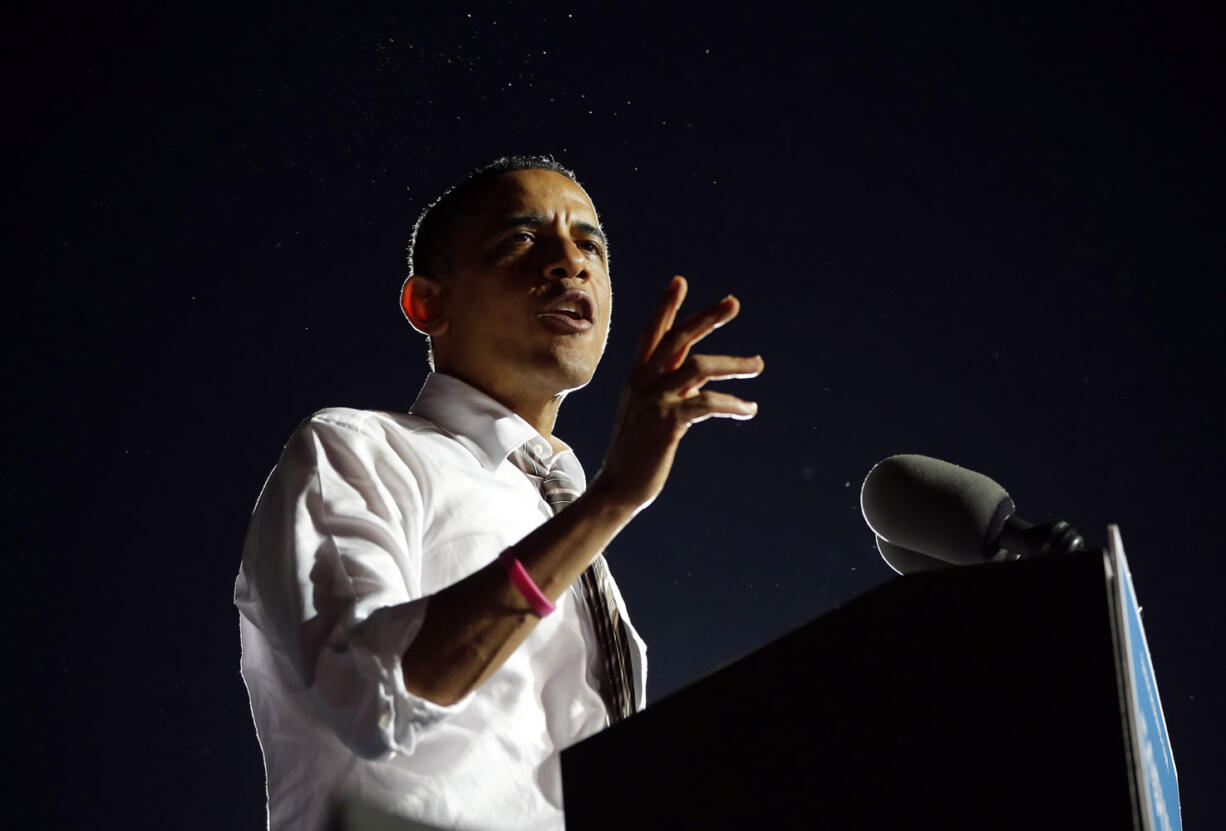 President Barack Obama speaks to supporters at a campaign event Oct. 25 at Cleveland Burke Lakefront Airport, in Cleveland Ohio.