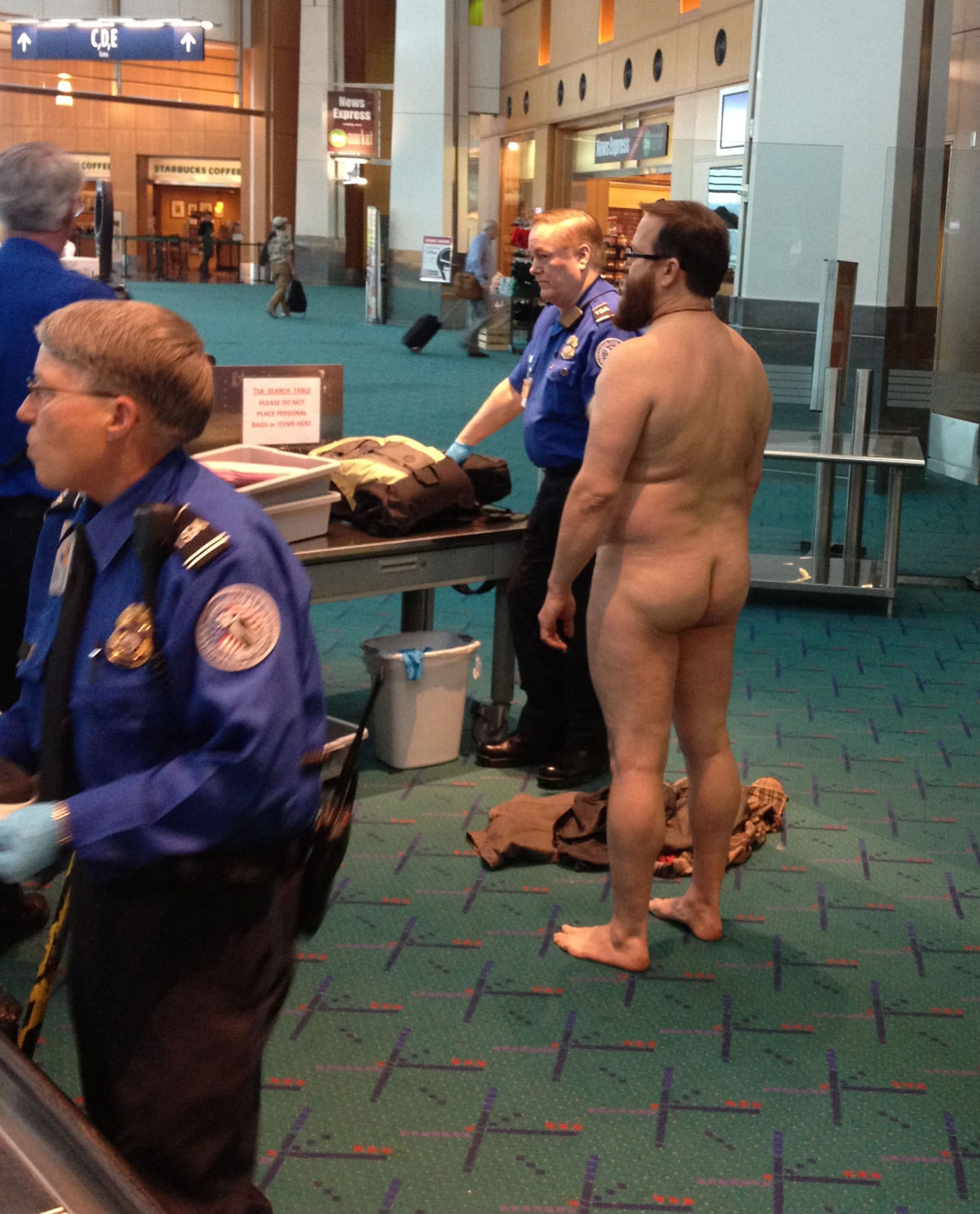 This photo taken at Portland International Airport in April shows John E.