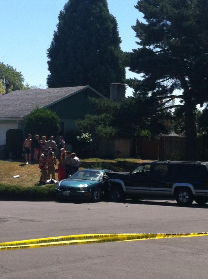 Police converged on the Sifton neighborhood today after reports of a shooting and a traffic accident.