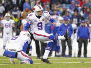 The Buffalo Bills' released kicker Rian Lindell (9) on Monday after 10 seasons with the team.The 36-year-old and a graduate of Mountain View High School, is the most accurate kicker in Bills history with a field goal percentage of 83.3 percent.