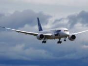 A Boeing-owned 787 production plane built for LOT Polish Airlines lands after a demonstration flight meant to be the final certification test for the 787's new battery system at Paine Field in Everett, Wash., Friday, April 5, 2013.  Boeing called the flight &quot;the final certification test for the new battery system.&quot; The next step will be for the Federal Aviation Administration to decide whether Boeing's battery fix is good enough for airlines to safely fly it again. The test was &quot;to demonstrate that the new system performs as intended during normal and non-normal flight conditions,&quot; Boeing spokesman Marc Birtel said. The 787 Dreamliner has been grounded since mid-January because of smoldering batteries, including a fire on the ground in Boston. Boeing has designed what it says is a fix, including more heat insulation and a battery box designed so that any meltdown of the lithium-ion battery will vent the hot gases outside of the plane.