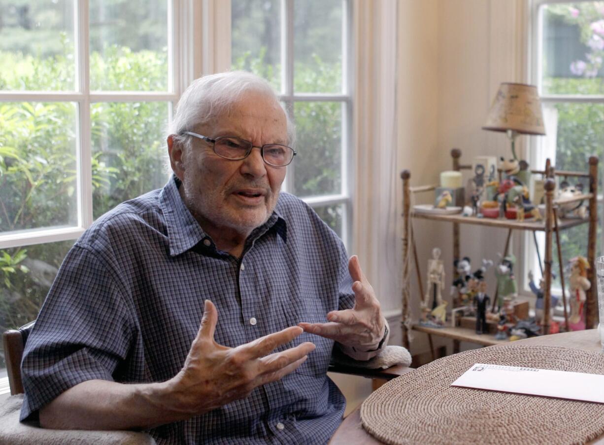 Children's book author Maurice Sendak talks during a 2011 interview at his home in Ridgefield, Conn.