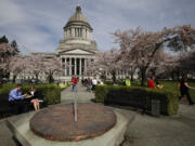 The sundial at the Capitol in Olympia counts down the hours, Tuesday, April 10, 2012.