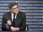 U.S. Treasury Secretary Jacob Lew speaks on CBS's &quot;Face the Nation&quot; in Washington on Sunday.