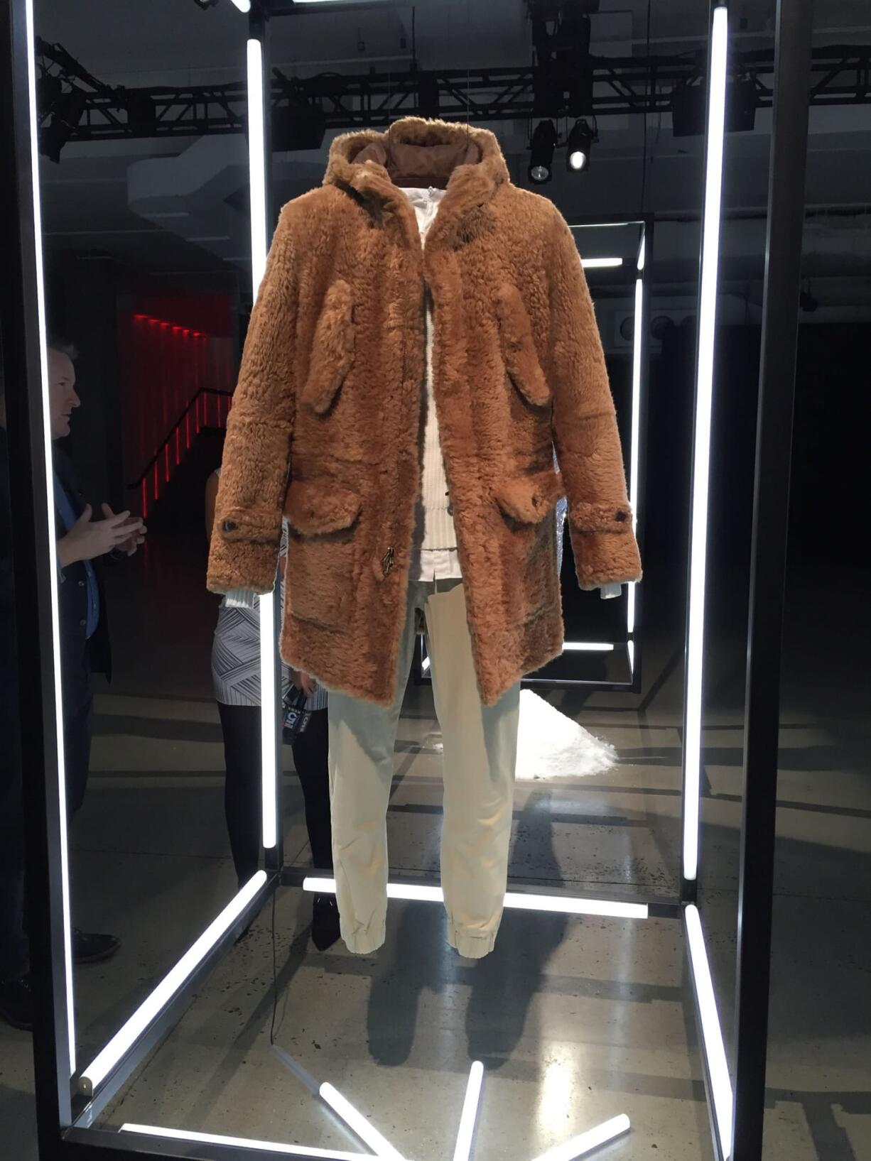 A luscious merino shearling coat designed by Billy Reid (Photos by Jocelyn Noveck/Associated Press)