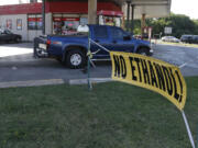 A sign advertising no ethanol gasoline available at a station in Oklahoma City.