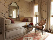 A tree-of-life design on a Turkish Ushak, circa 1920s, in a room designed by Robert Brown.