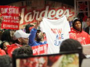 Demonstrators fill the Hardees in downtown St. Louis on July 30.