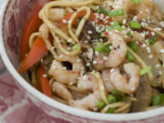 Shrimp and Shiitake Noodle Stir-fry.