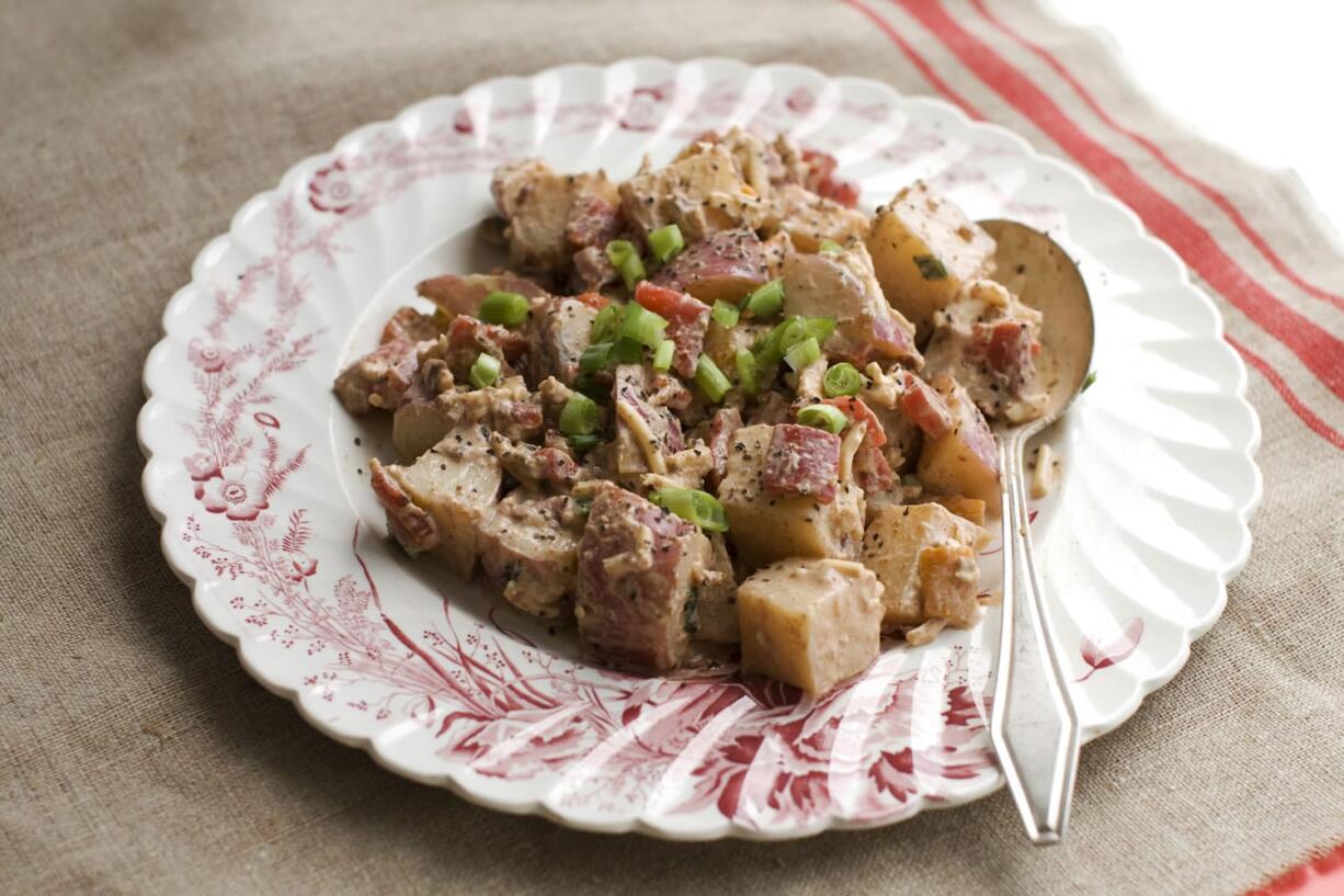 Three-pepper barbecue potato salad