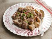 Three-pepper barbecue potato salad