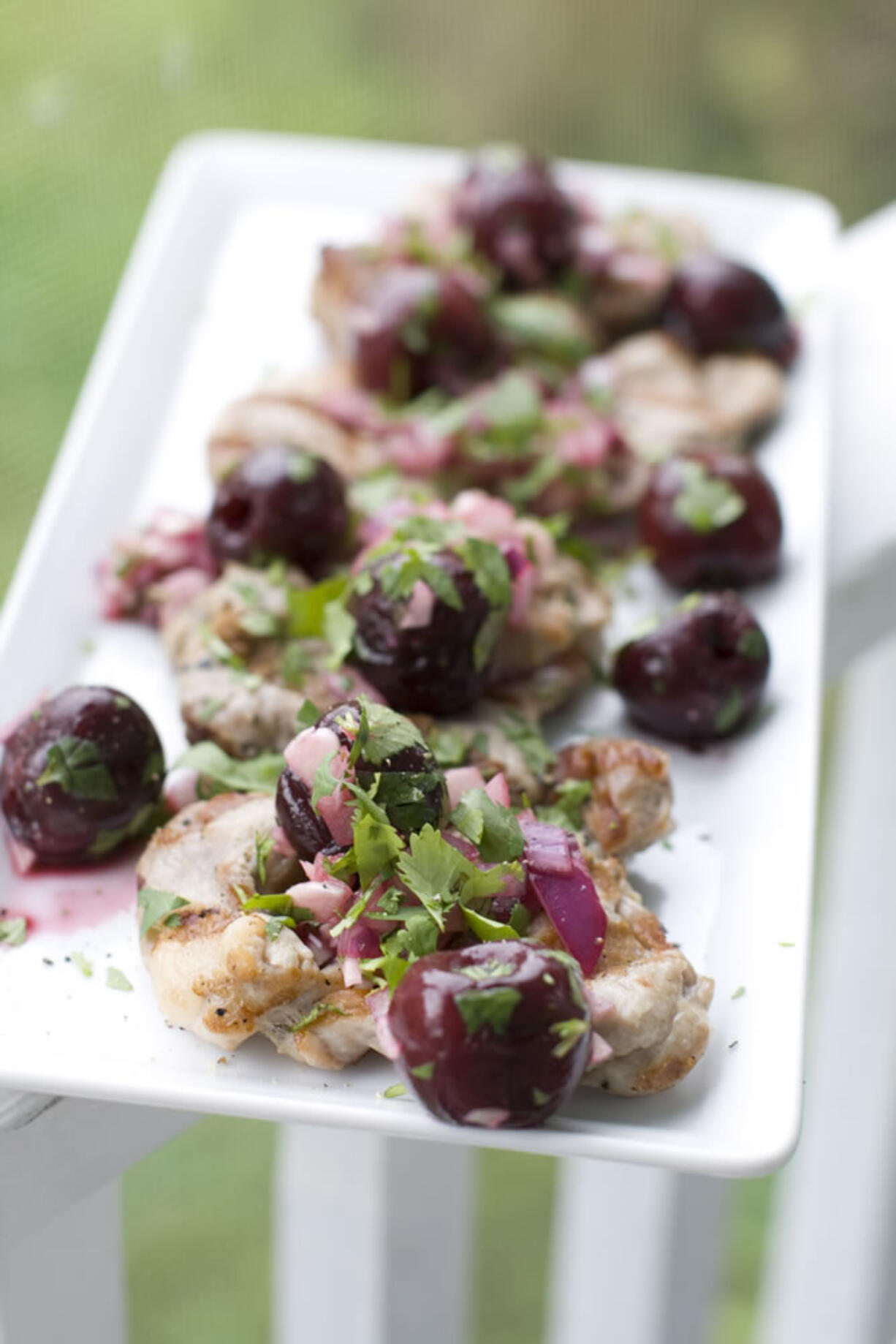 Pork Tenderloin Cutlets With Grilled Cherry Salsa