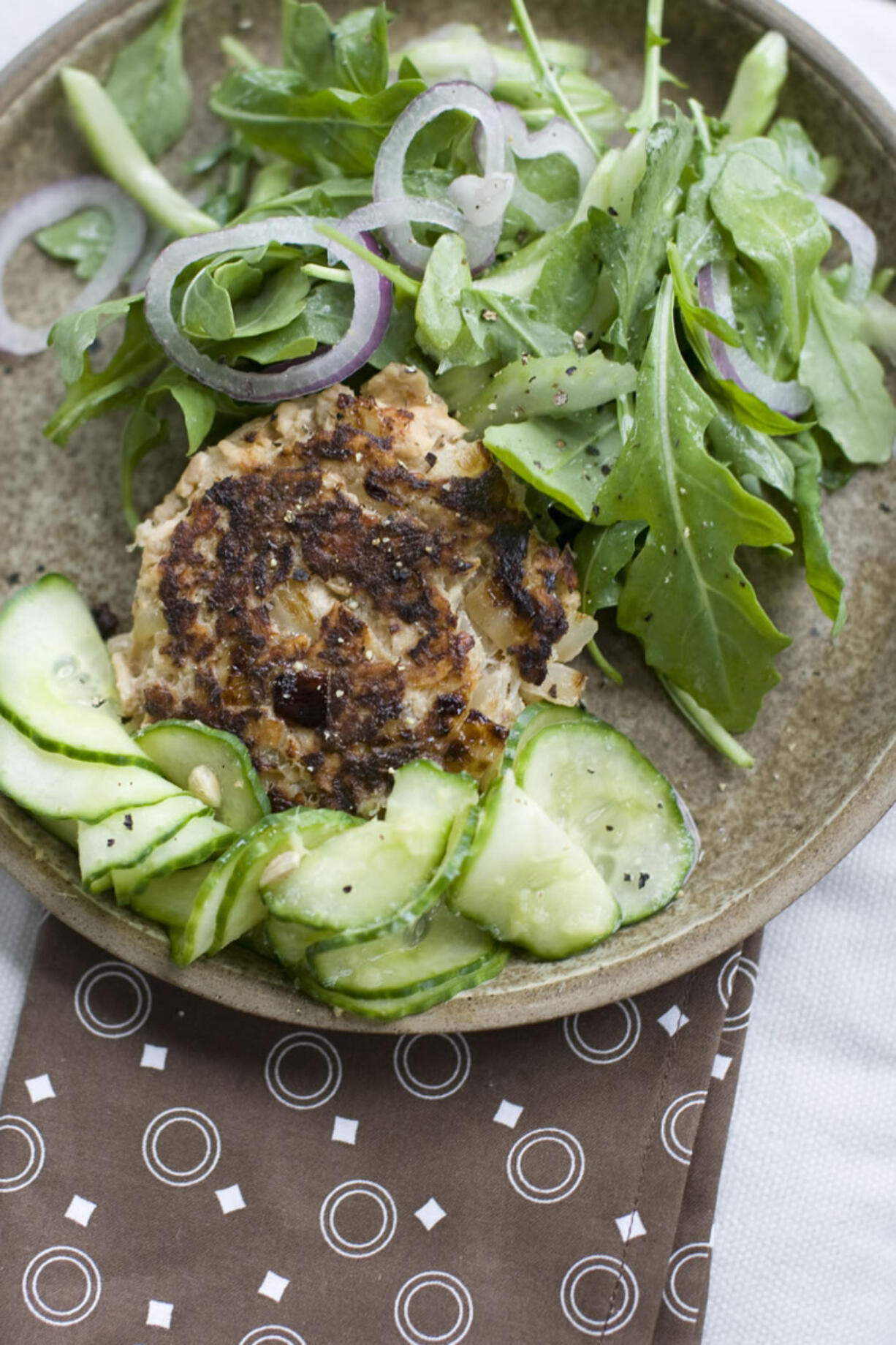 Wasabi-Spiked Salmon Cakes With Pickled Cucumber