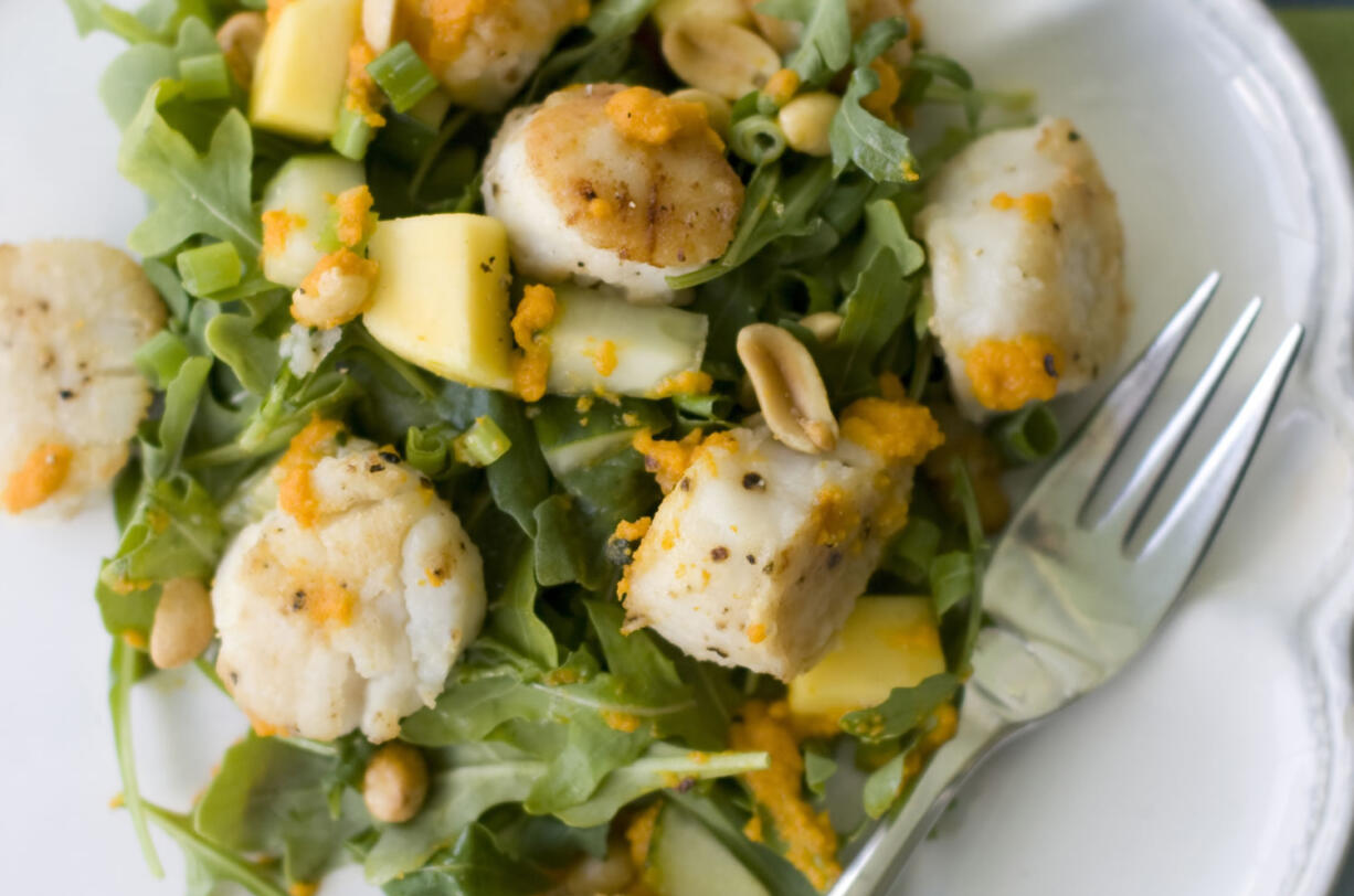 A warm scallop salad with carrot-ginger dressing is a light yet filling summer dinner.