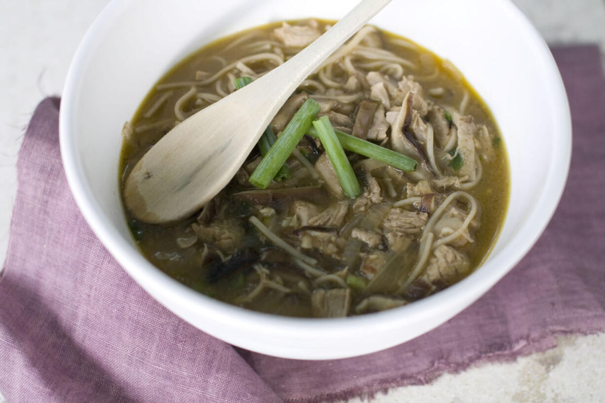 Shiitake Mushroom Ginger Noodle Soup With Garlic