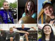 Grads, clockwise from top, Joshua McNeal, Jorden Jackson, Porter Kuhn, Tenzin Lama and Jared Marshall and Trent Foster.