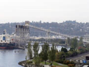 The cargo ship Sea Diamond is berthed for loading at the Terminal 86 grain facility in Elliott Bay in Seattle.