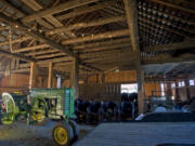 The interior of the historic Heisen Barn, owned by Chris and Michele Eckels, at Heisen House Vineyards in Battle Ground.