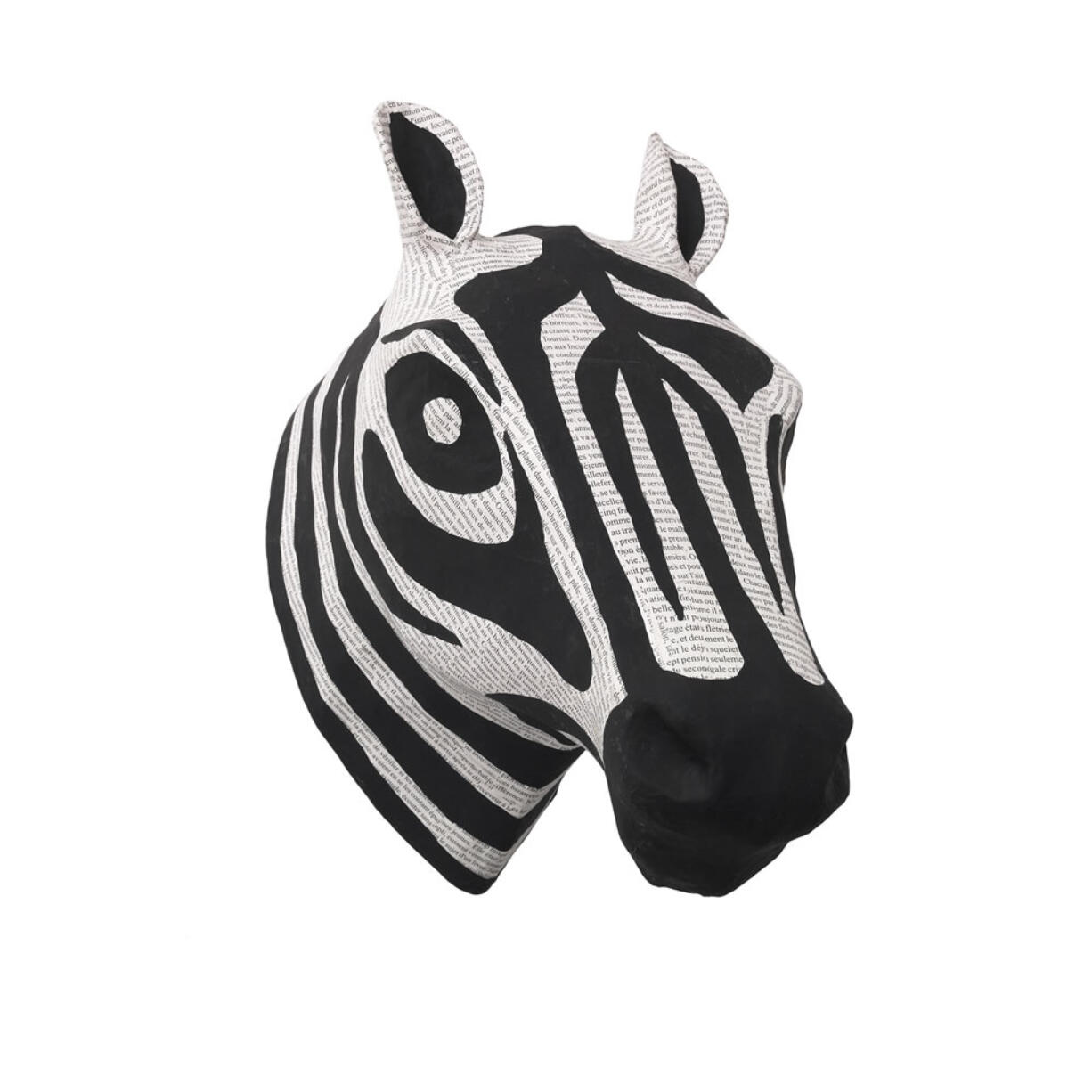 This publicity photo provided by DwellStudio shows a Papier Mache head in black and white of a zebra.  Kids are often enthralled by wild animals, so it's fun to do their rooms with animal-themed decor. Think beyond the standard kitty-cat wall border or dino bedding; here are some decor ideas sophisticated enough to please style-minded parents, too.