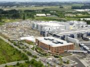 Work continues at Intel's $3 billion research facility in Hillsboro, Ore., in June.