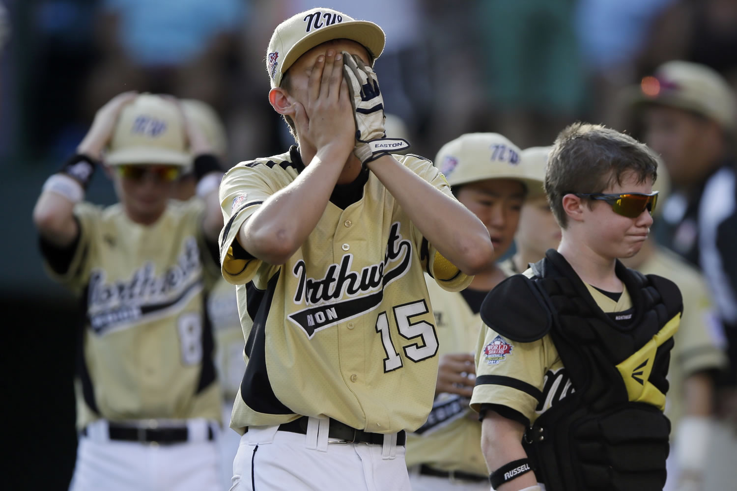 Sammamish's Jack Matheson reacts after losing an elimination baseball game against Westport, Conn., at the Little League World Series tournament, Friday.