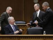 House Speaker Frank Chopp, from left, Senate Democratic Leader Ed Murray, Sen.