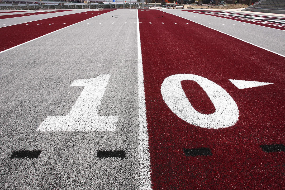 The football field at Lindenwood University's Belleville, Ill., campus.