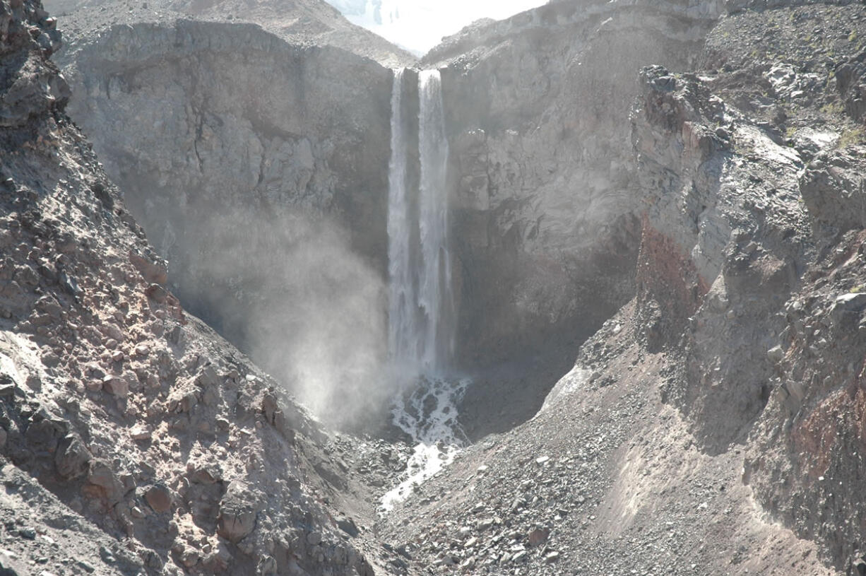 Loowit Falls can be viewed from side trail No. 216F on the north side of Mount St.