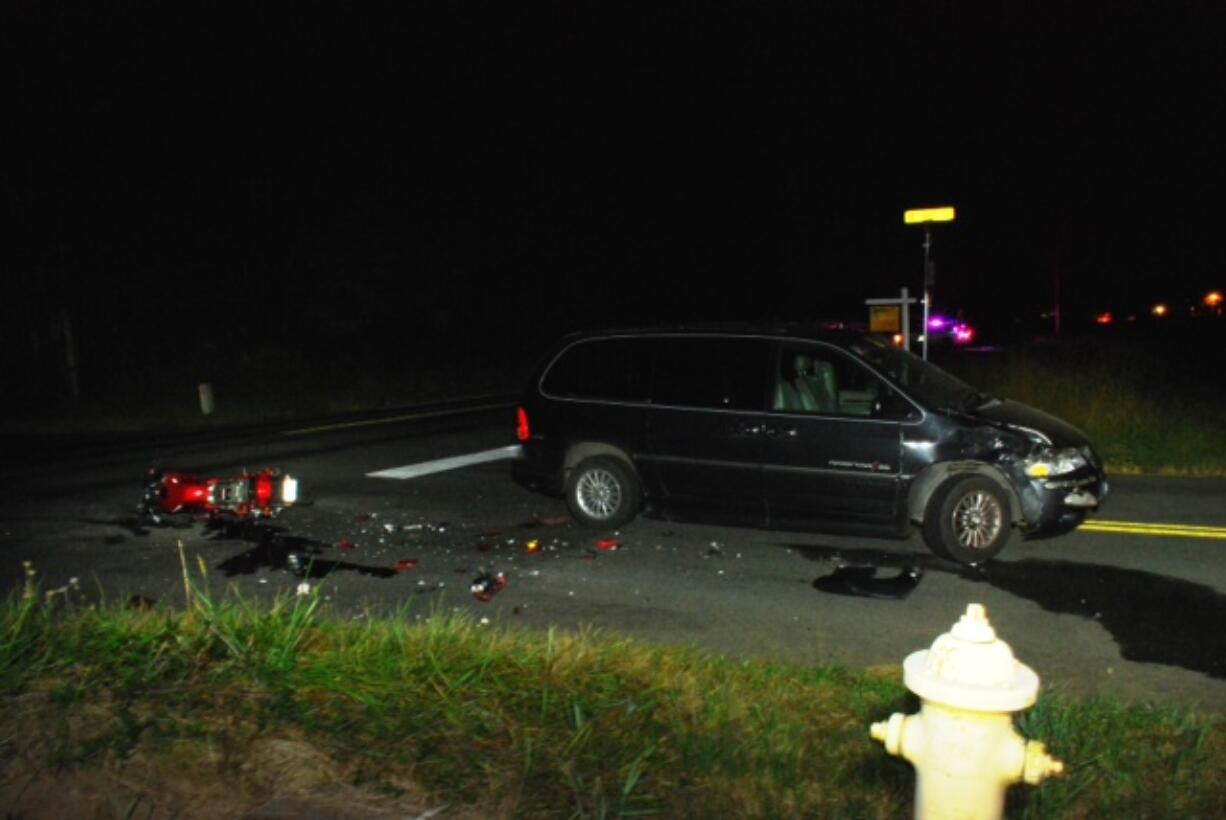 A Clark County man was critically injured in a motorcycle crash Saturday night.