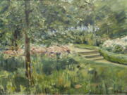 This image provided by the Israel Museum shows the reproduction of the &quot;Garden in Wannsee&quot; painting by the German-Jewish artist Max Liebermann which was confiscated by the Nazis during the World War II.