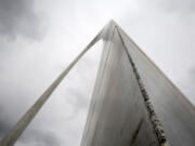 Welds are seen going up the south leg of the stainless steel Gateway Arch in St. Louis in October. Under President Dwight D. Eisehower, the nation prepared for the 50th birthday of the National Park Service with a spending splurge that refurbished Independence Hall in Philadelphia and helped complete the Gateway Arch in St. Louis and the 469-mile Blue Ridge Parkway. Next year, the world-famous system turns 100 and the celebration will be far more modest.