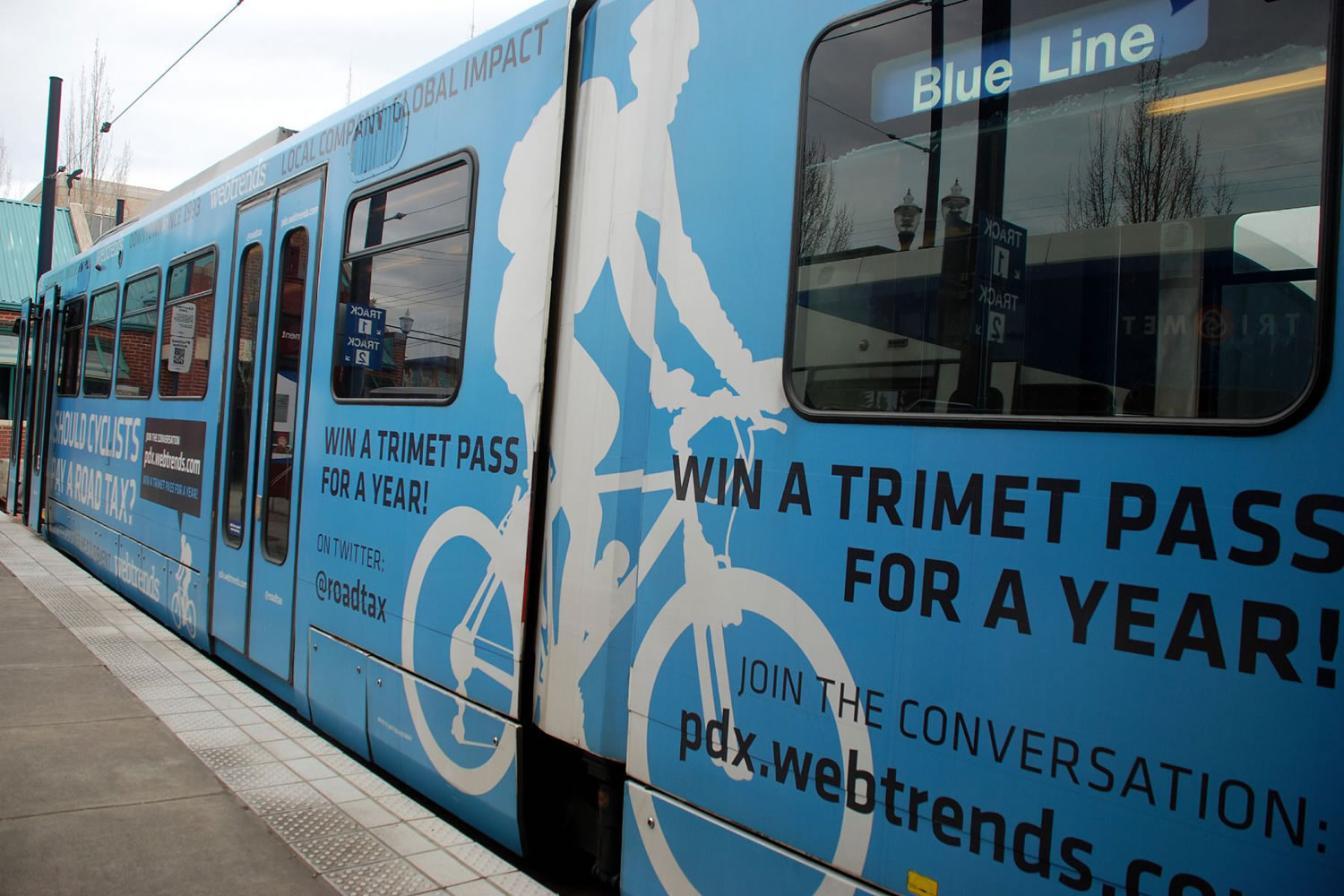 Max Blue Line trains pass through the Rose Quarter transit center.