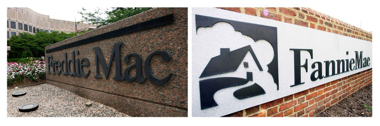 Associated Press files
Freddie Mac headquarters in McLean, Va., and Fannie Mae headquarters in Washington.