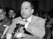 Associated Press files
Poet and author Langston Hughes speaks March 26, 1953 before the House Un-American Activities Committee in Washington, D.C. Hughes, Adrienne Rich, Allen Ginsberg, and Wallace Stevens are among the poets whose work recently became available in electronic format.