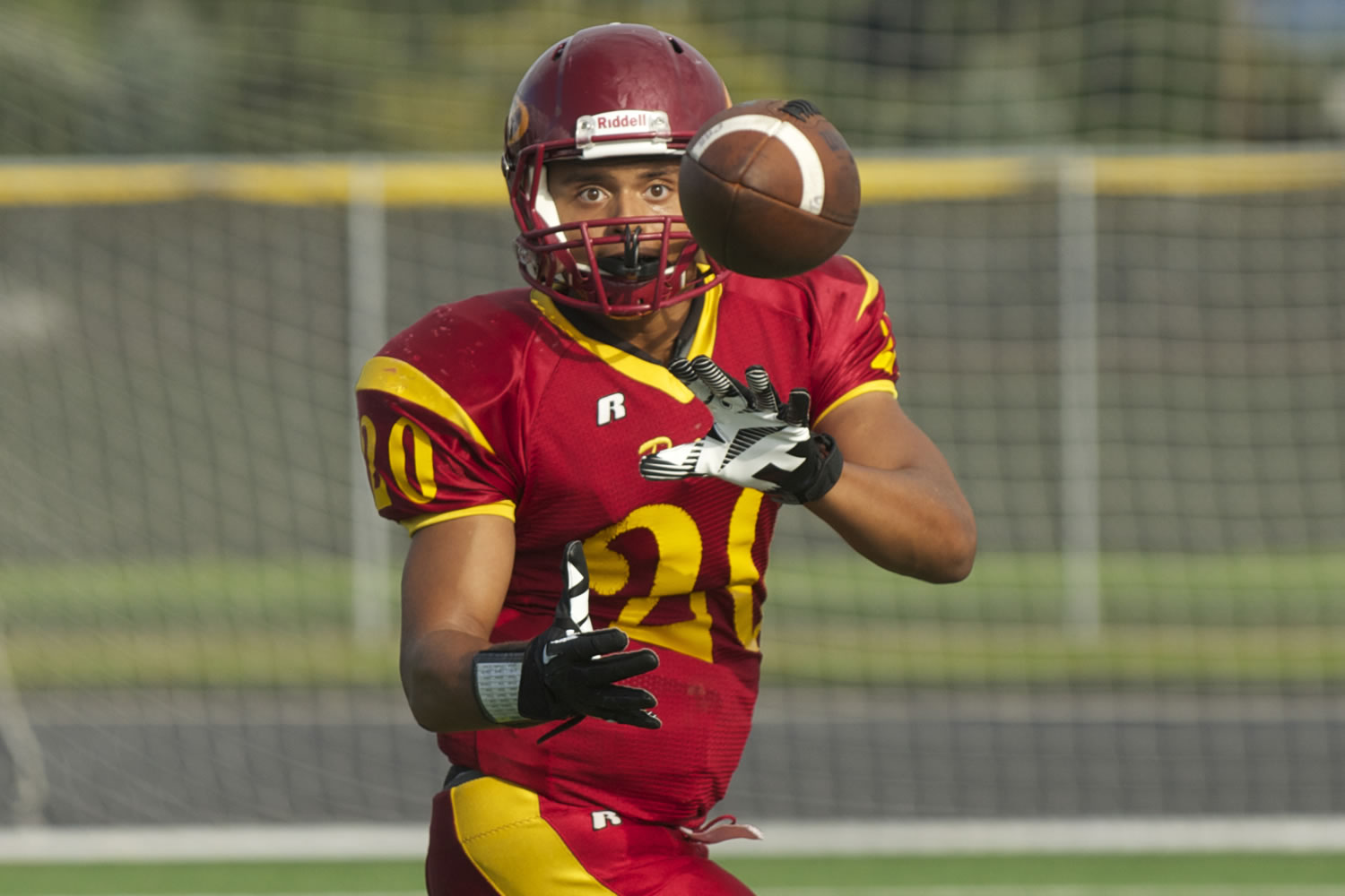 Prairie running back Denzel Hamiel runs through drills during practice.