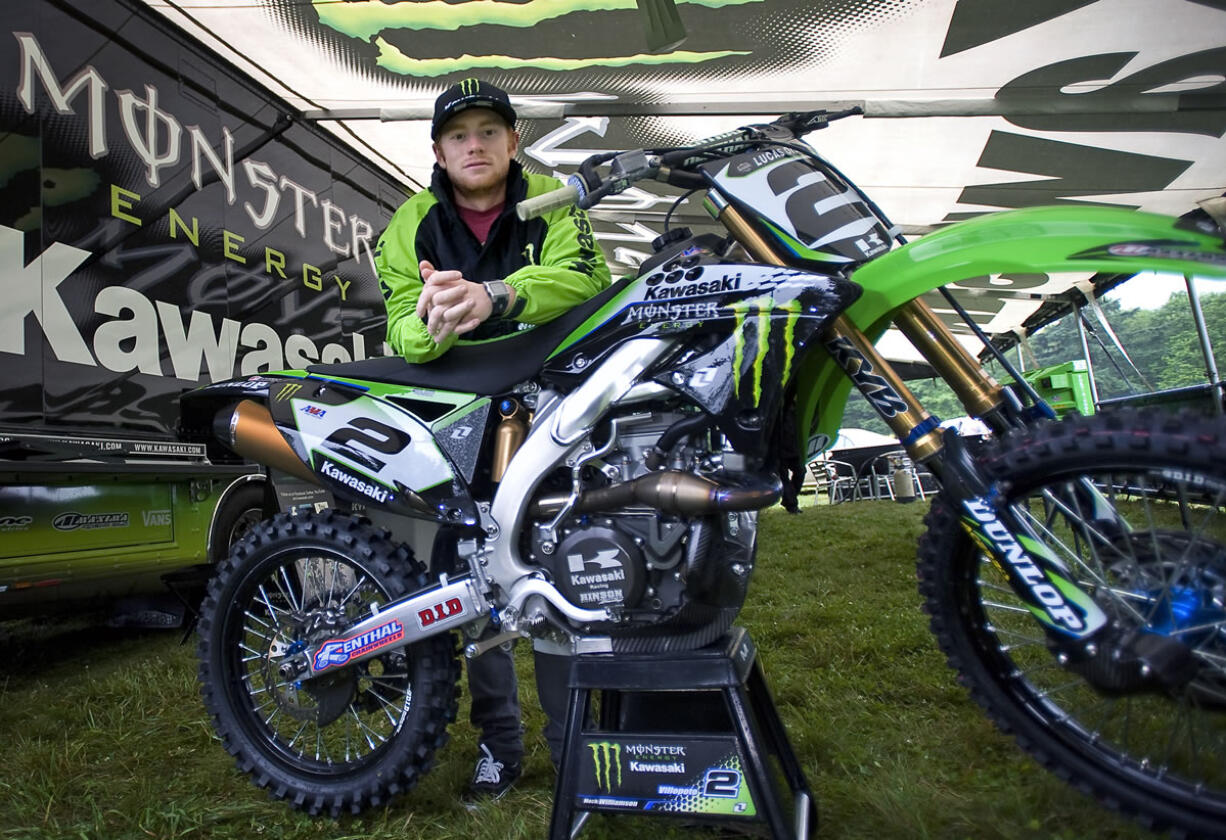 Team Kawasaki rider Ryan Villopoto poses for a portrait at Washougal MX Park on Thursday July 21, 2011.