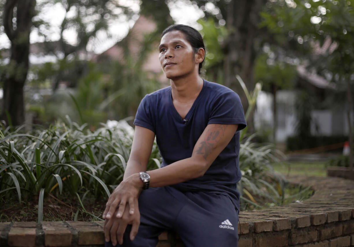 Former fishing slave Kyaw Naing pauses during an April 6 interview with The Associated Press in Jakarta, Indonesia. Kyaw Naing is among more than 2,000 slave fishermen who have been freed since March, when The Associated Press published stories about their plight. The reports also have led to a dozen arrests, millions of dollars&#039; worth of seizures and proposals for new federal laws.