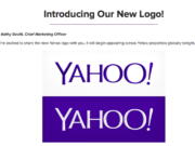 This screen grab made from Yahoo Inc.'s Tumblr page shows the company's new logo in a post published on Wednesday.