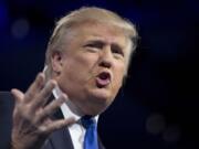 Donald Trump speaks at the 40th annual Conservative Political Action Conference in National Harbor, Md.